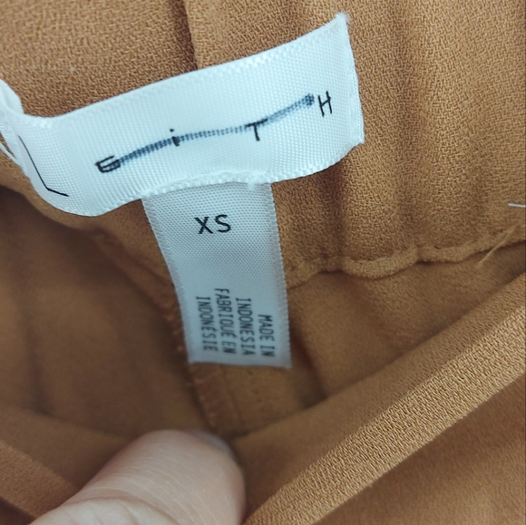 Leith High Waisted Wide Leg Elastic Waist Side Zipper Pants Size XS Tan - Picture 3 of 7